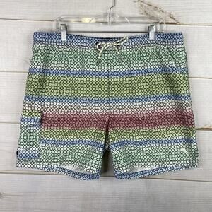 Tommy Bahama Swim Trunks Mens L Multicolor Shorts Swimwear All Over Print Mens